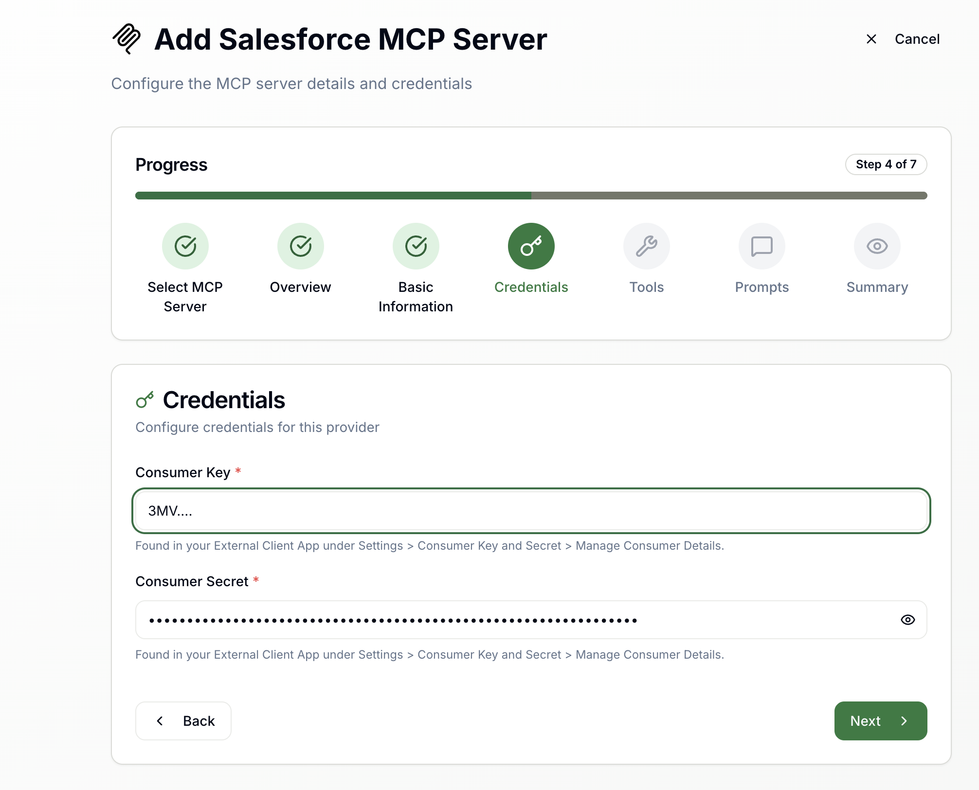 Salesforce OAuth2 credentials